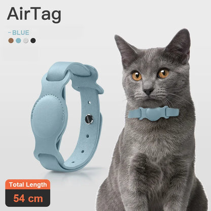 Collier pour Animaux avec Porte-Airtag - Collier en Cuir Réglable pour Chien et Chat avec Protection Anti-Perte